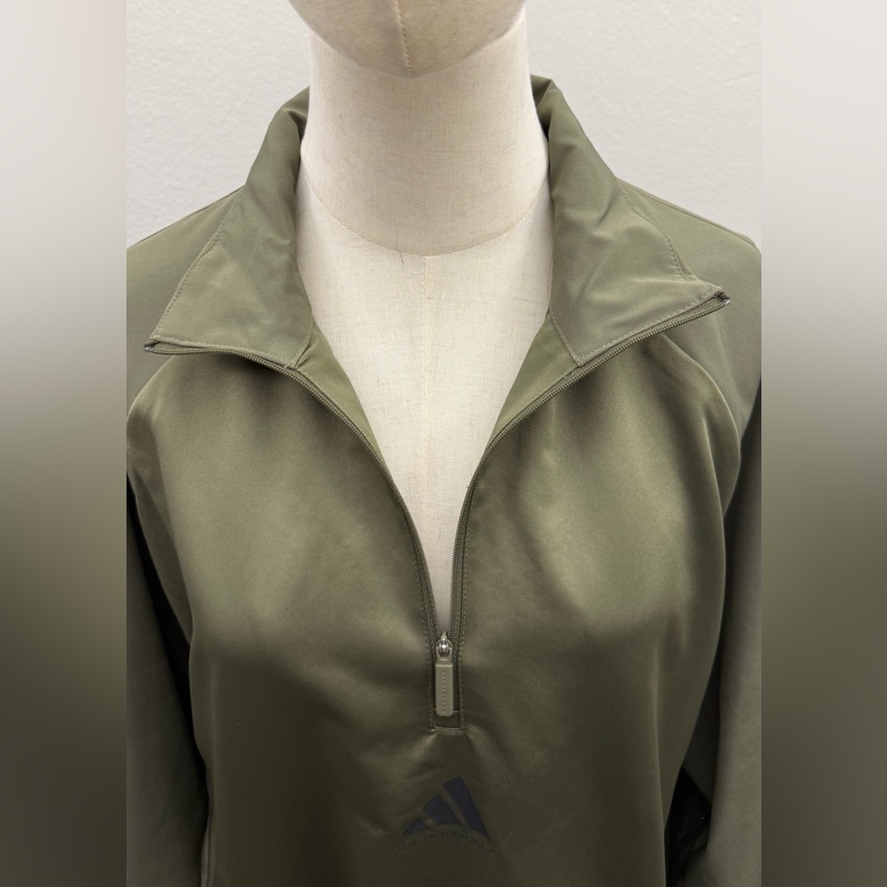 Adidas Women’s Basketball Half Zip Jacket Olive Green Size M New With Tags - Picture 6 of 11